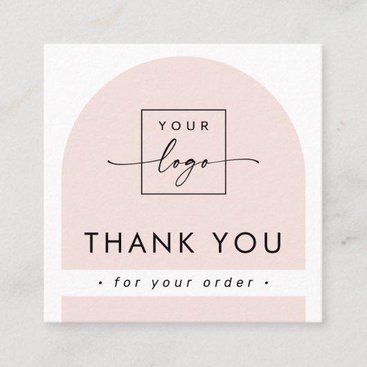 Arch leicht rot Rosa Geschäft danke einfügen Quadratische Visitenkarte (Vorderseite)