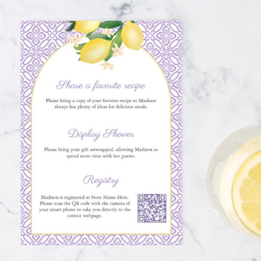 Arch Lemons Lilac Main Squeeze Bridal Shower Party Einladung