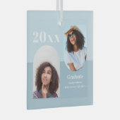 Arch Light Blue Zwei-Foto-Abschluss Ornament Aus Glas (Vorderseite Rechts)