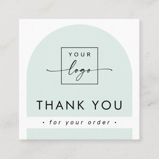 Arch light Meer grüne Unternehmen danke einfügen Quadratische Visitenkarte (Vorderseite)