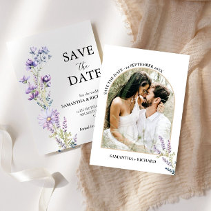 Arch Lila Wildblume Hochzeit speichern das Datum Einladung
