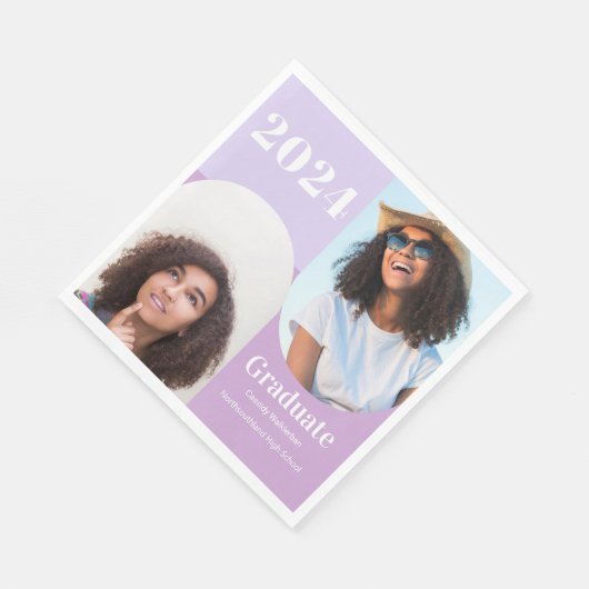 Arch Lila Zwei-Foto-Abschluss Serviette (Ecke)