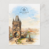 Arch Linux, Prag, Tschechien  | Wasserfarbe Postkarte (Vorderseite)