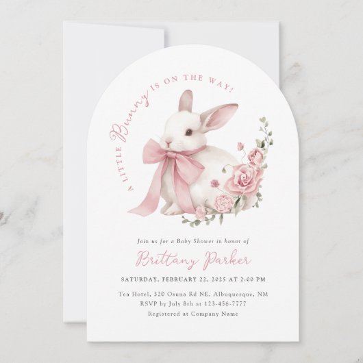 Arch Little Bunny Baby Dusche Einladung (Vorderseite)