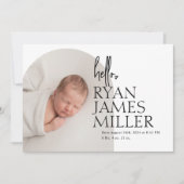 Arch Minimal Modern Baby Foto Birth Ankündigung (Vorderseite)