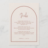 Arch Minimal Script Cream & Terracotta Drinks Menu Menükarte (Vorderseite)