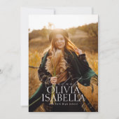 ARCH-MINIMALIST FOTO GRADUIERUNG ANNOUNCEMENT ANKÜNDIGUNG (Vorderseite)