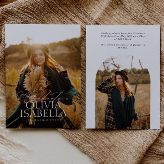 ARCH-MINIMALIST FOTO GRADUIERUNG ANNOUNCEMENT ANKÜNDIGUNG