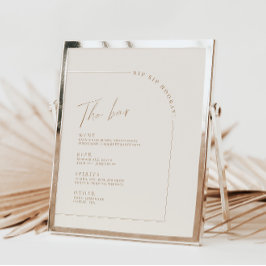Arch Minimalistisch Calligraphy Wedding Bar Menu