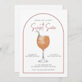Arch Minimalistisch Cocktail Sunset Summer Soiree Einladung (Vorne/Hinten)