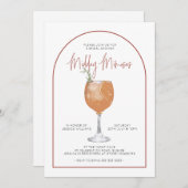 Arch Minimalistisch Midday Mimosas Brautparty Einladung (Vorne/Hinten)