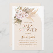 Arch Minimalistisch Pampas Grass Baby Dusche Einladung (Vorne/Hinten)