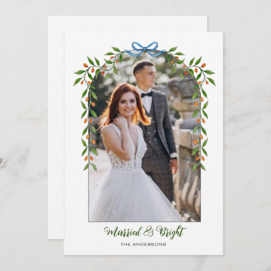 Arch mit Bow & Garland Neu gezogenes Foto Ankündigung (Vorne/Hinten)