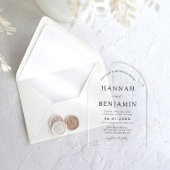 Arch Modern Black & White Minimalistisch Wedding Acryleinladungen