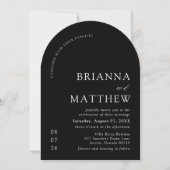 Arch Modern Black & White Minimalistisch Wedding Einladung (Vorderseite)