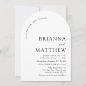 Arch Modern Black & White Minimalistisch Wedding Einladung (Vorderseite)