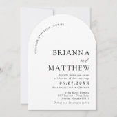 Arch Modern Black & White Minimalistisch Wedding Einladung (Vorderseite)