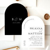Arch Modern Black & White Minimalistisch Wedding Einladung