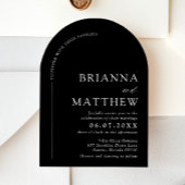 Arch Modern Black & White Minimalistisch Wedding Einladung