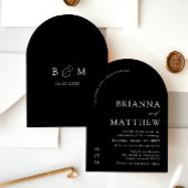 Arch Modern Black & White Minimalistisch Wedding Einladung