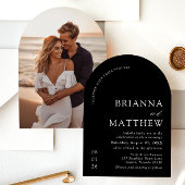 Arch Modern Black & White Minimalistisch Wedding Einladung