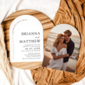 Arch Modern Black & White Minimalistisch Wedding Einladung