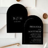 Arch Modern Black & White Minimalistisch Wedding Einladung