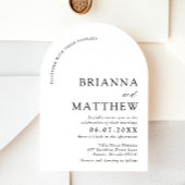 Arch Modern Black & White Minimalistisch Wedding Einladung