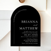 Arch Modern Black & White Minimalistisch Wedding Einladung