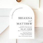 Arch Modern Black & White Minimalistisch Wedding Einladung