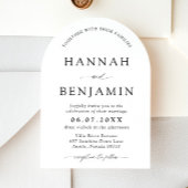 Arch Modern Black & White Minimalistisch Wedding Einladung