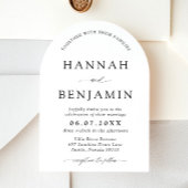 Arch Modern Black & White Minimalistisch Wedding Einladung