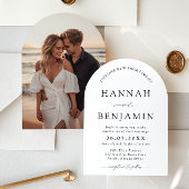 Arch Modern Black & White Minimalistisch Wedding Einladung