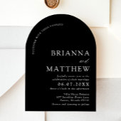 Arch Modern Black & White Minimalistisch Wedding Einladung