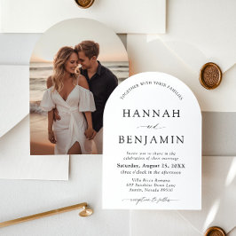 Arch Modern Black & White Minimalistisch Wedding Einladung