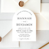 Arch Modern Black & White Minimalistisch Wedding Einladung