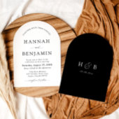 Arch Modern Black & White Minimalistisch Wedding Einladung
