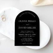 Arch Modern Black & White Minimalistisch Wedding Einladung