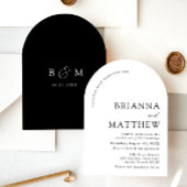Arch Modern Black & White Minimalistisch Wedding Einladung