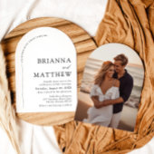 Arch Modern Black & White Minimalistisch Wedding Einladung