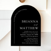 Arch Modern Black & White Minimalistisch Wedding Einladung
