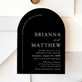 Arch Modern Black & White Minimalistisch Wedding Einladung