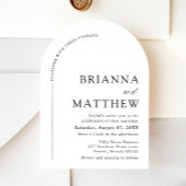 Arch Modern Black & White Minimalistisch Wedding Einladung