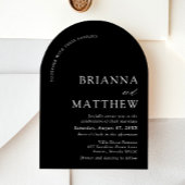 Arch Modern Black & White Minimalistisch Wedding Einladung
