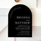 Arch Modern Black & White Minimalistisch Wedding Einladung