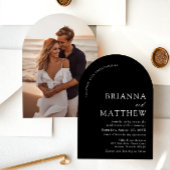 Arch Modern Black & White Minimalistisch Wedding Einladung