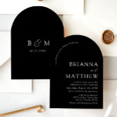 Arch Modern Black & White Minimalistisch Wedding Einladung