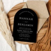 Arch Modern Black & White Minimalistisch Wedding Einladung