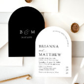 Arch Modern Black & White Minimalistisch Wedding Einladung