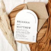 Arch Modern Black & White Minimalistisch Wedding Einladung